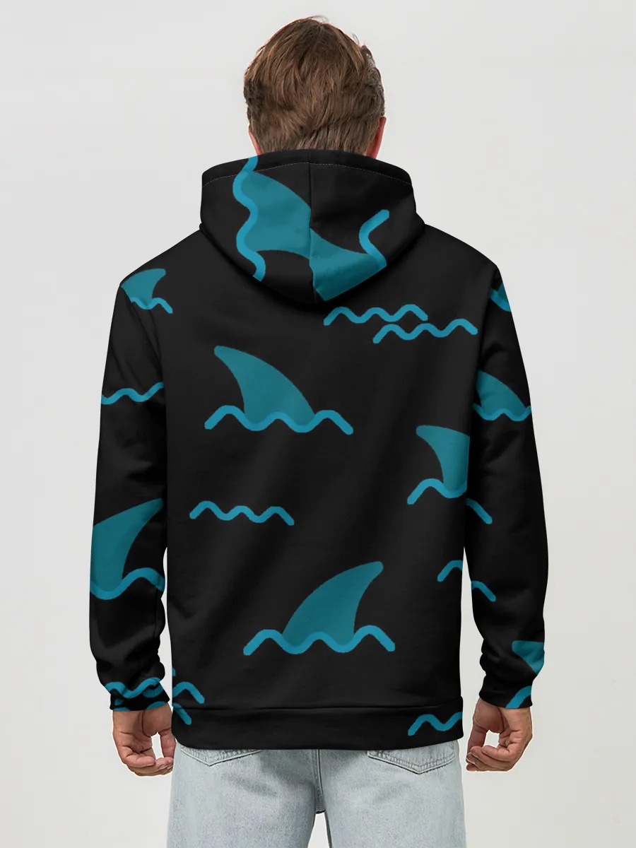 Худи мужской база хлопок / Плавники акул