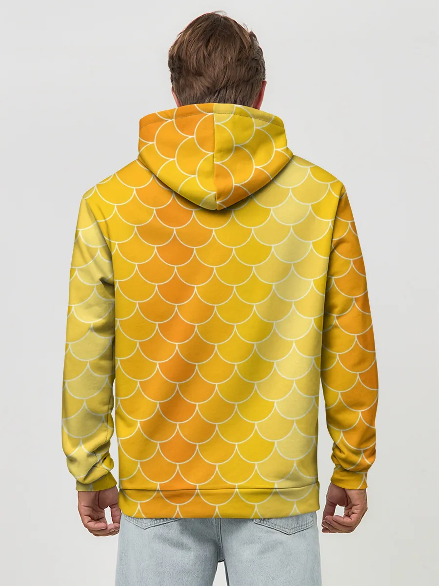 Худи мужской база хлопок / Желтая чешуя
