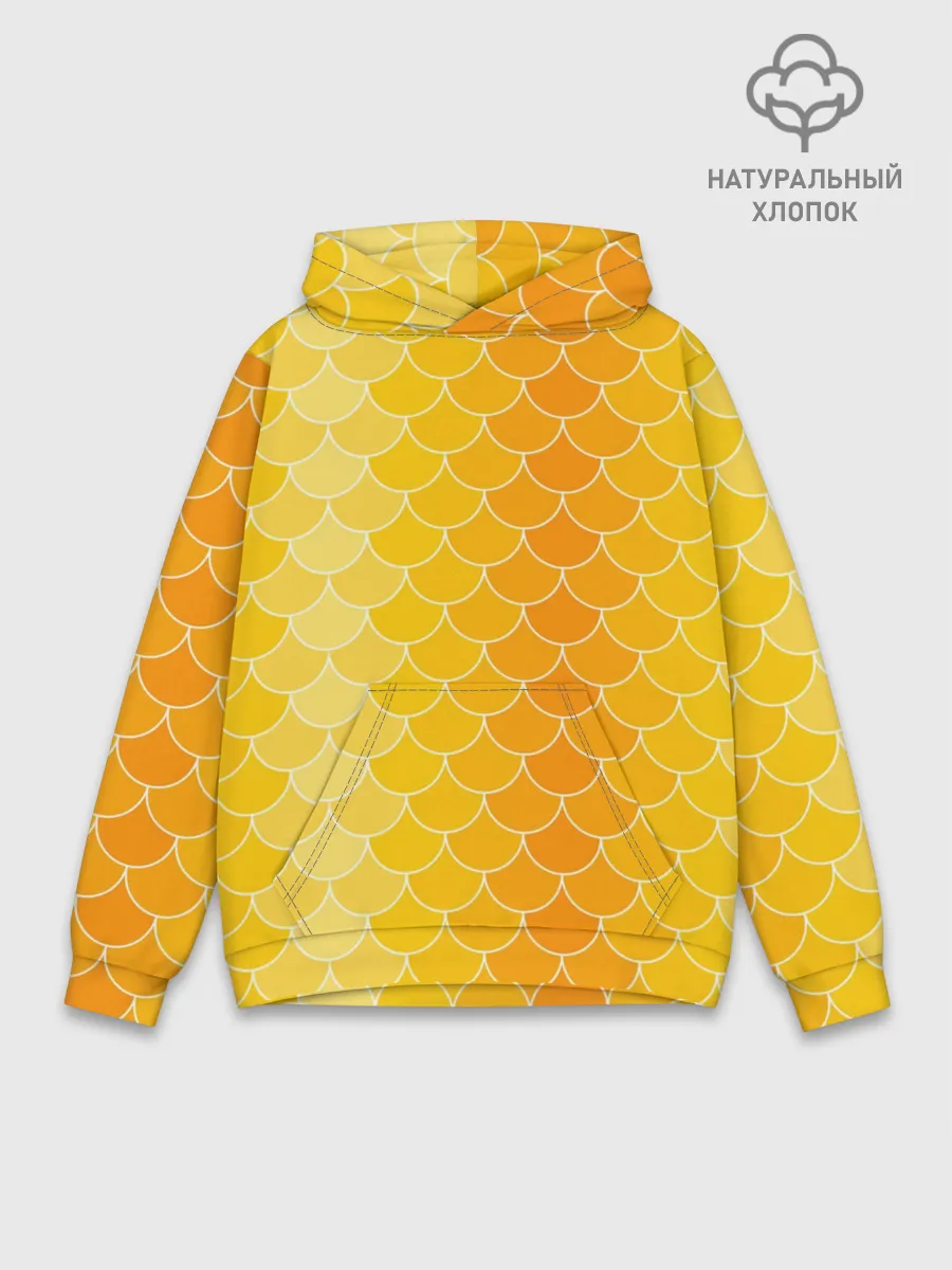 Худи мужской база хлопок / Желтая чешуя