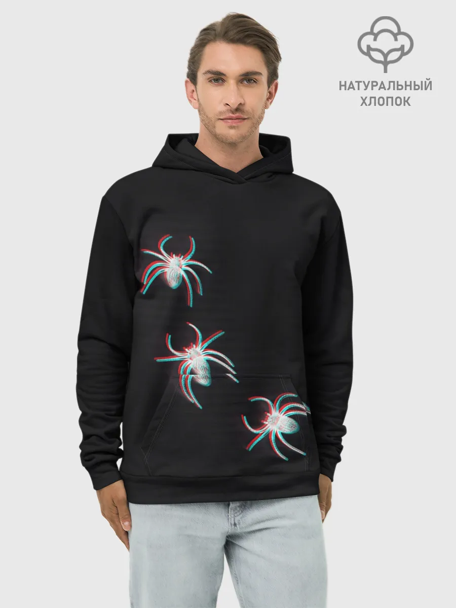 Худи мужской база хлопок / ПАУКИ ГЛИТЧ / GLITCH SPIDERS