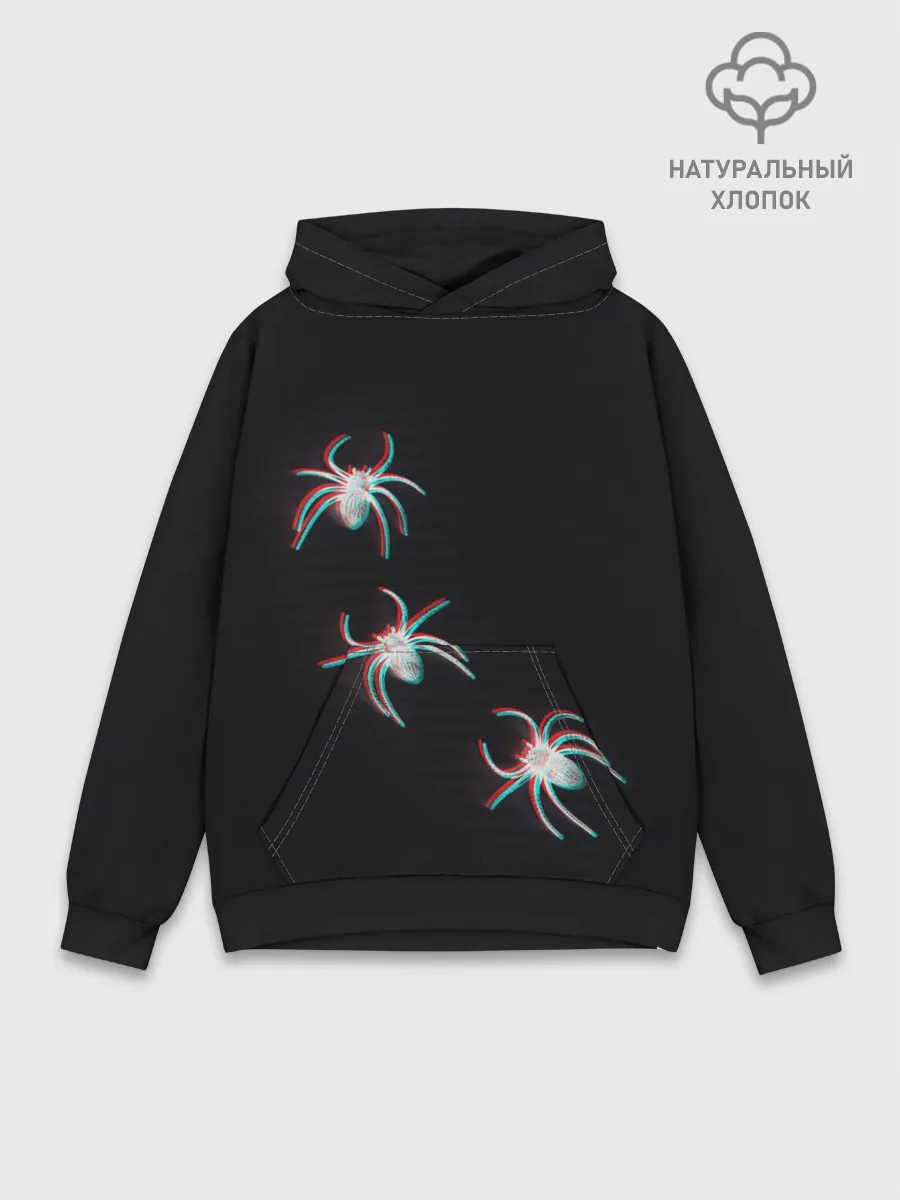 Худи мужской база хлопок / ПАУКИ ГЛИТЧ / GLITCH SPIDERS
