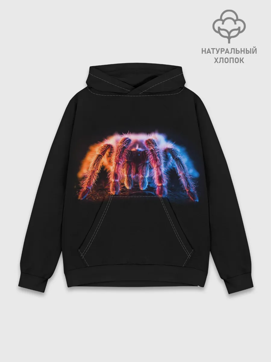 Худи мужской база хлопок / НЕОНОВЫЙ ПАУК / NEON