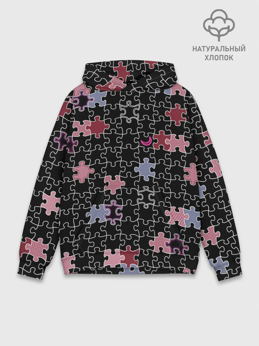 Худи мужской база хлопок / Пазлы Винтажный стиль