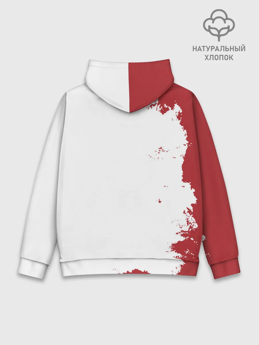 Худи мужской база хлопок / Аста Чёрный клевер красный дым