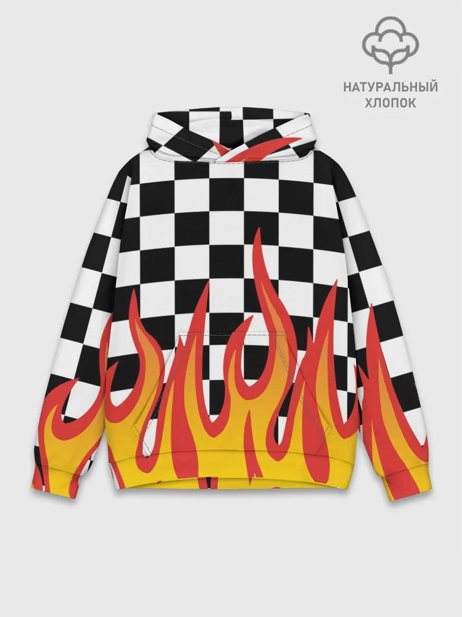 Худи мужской база хлопок / ОГОНЬ / УЗОР / PATTERN