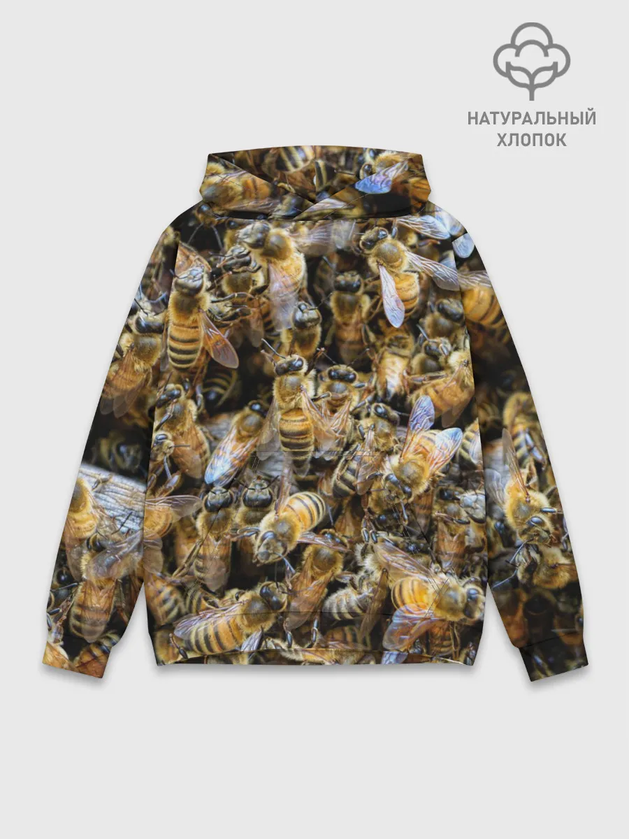 Худи мужской база хлопок / Пчёлы