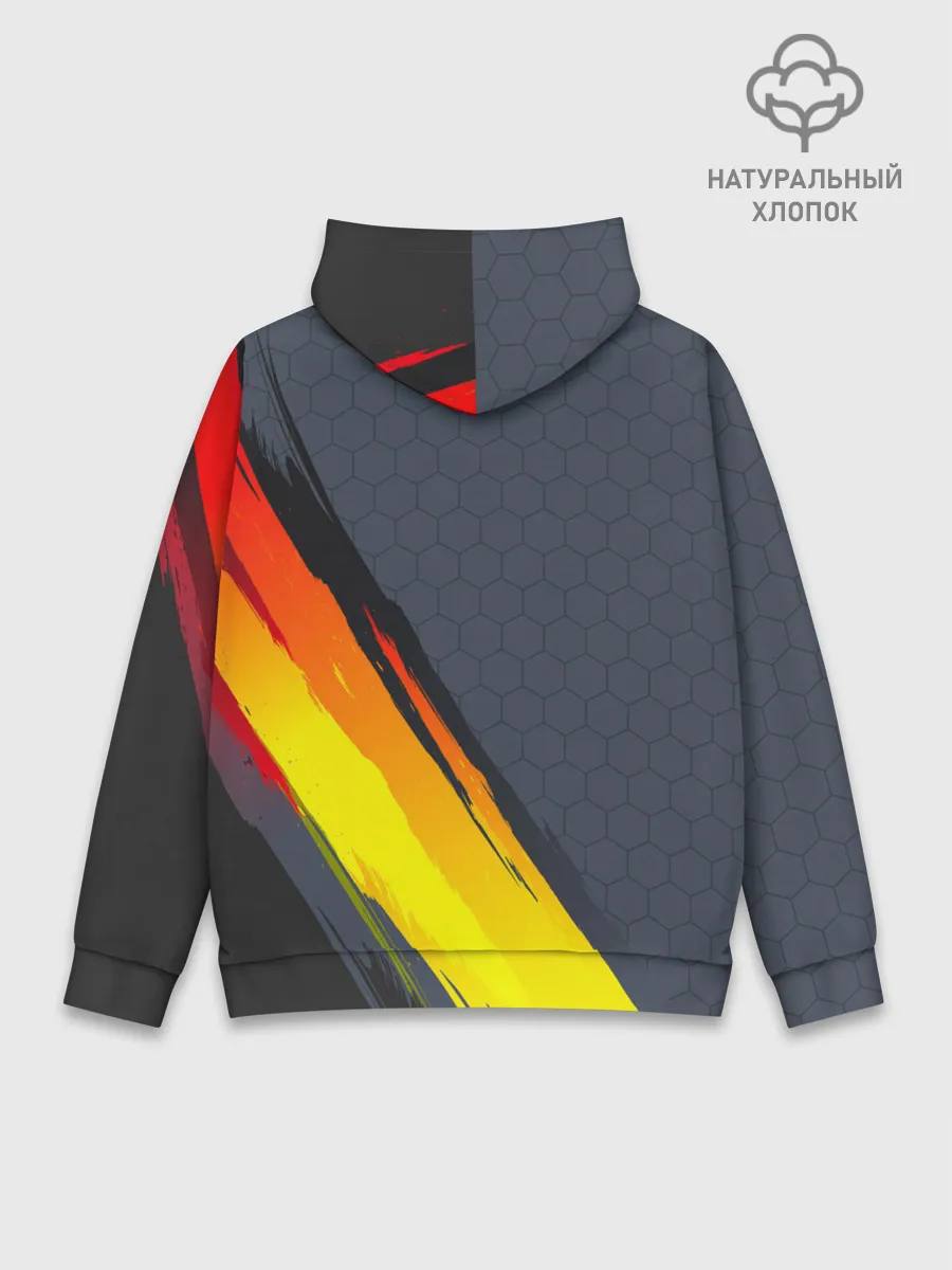 Худи мужской база хлопок / Gray Yellow Style