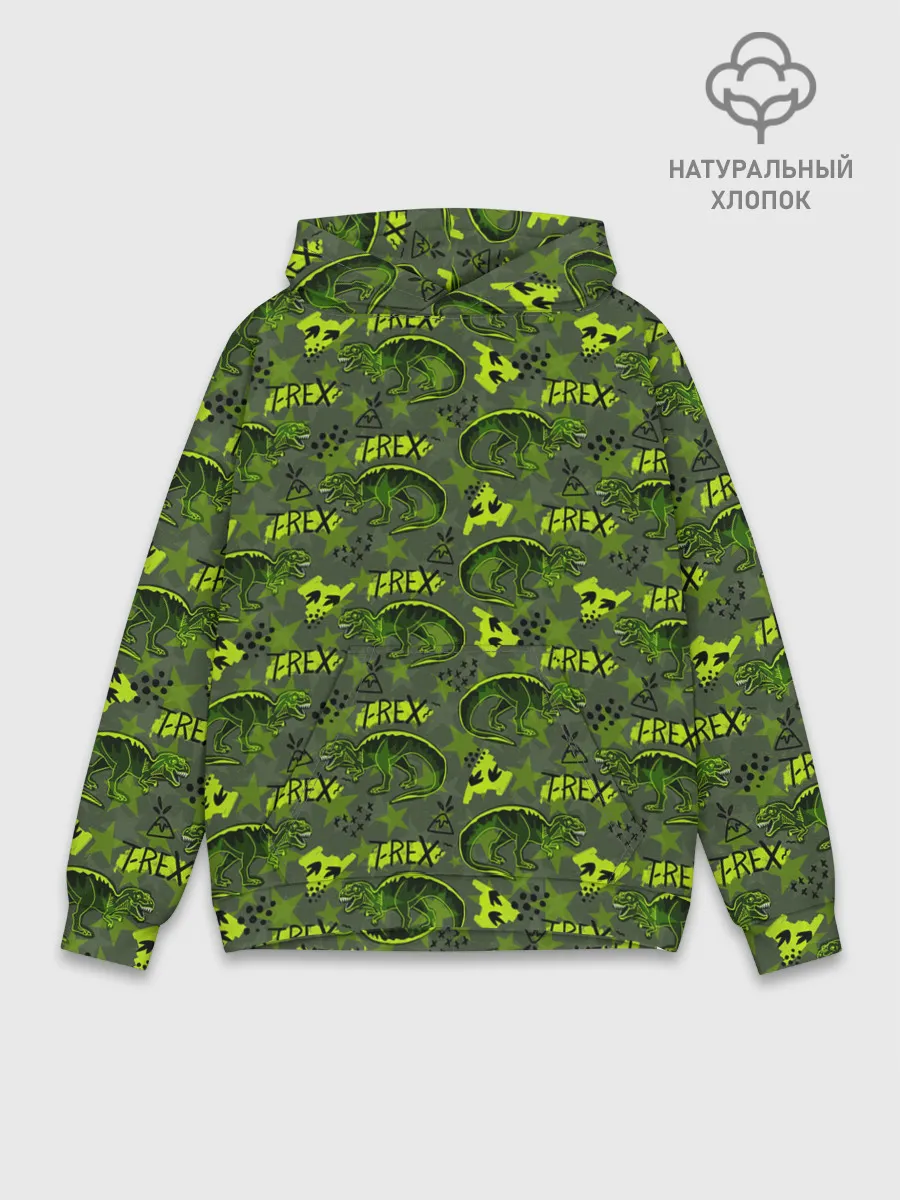 Худи мужской база хлопок / Динозавры T-rex