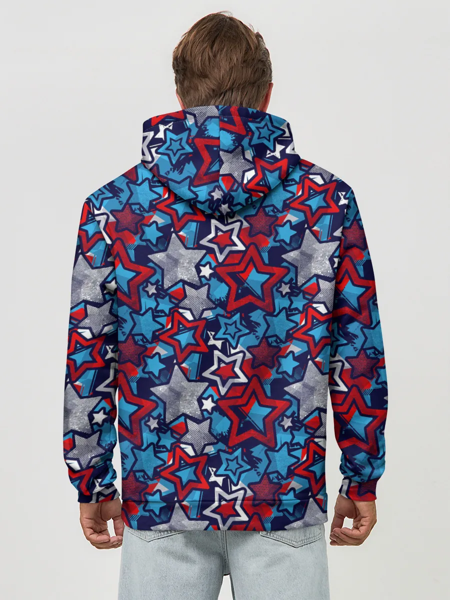 Худи мужской база хлопок / 3D звездочки