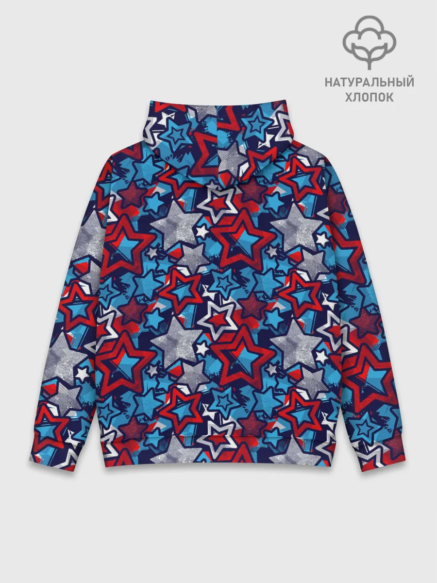 Худи мужской база хлопок / 3D звездочки
