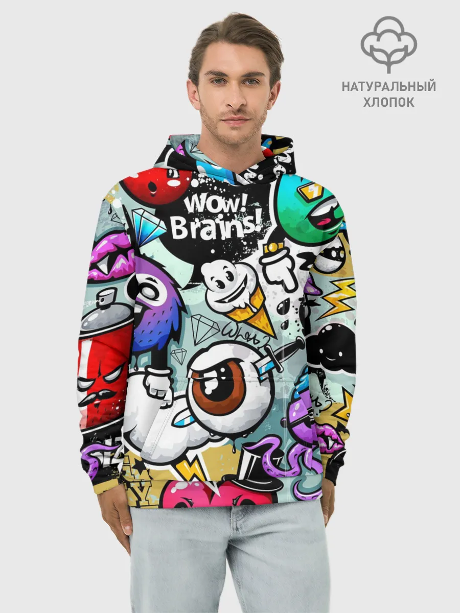 Худи мужской база хлопок / Граффити