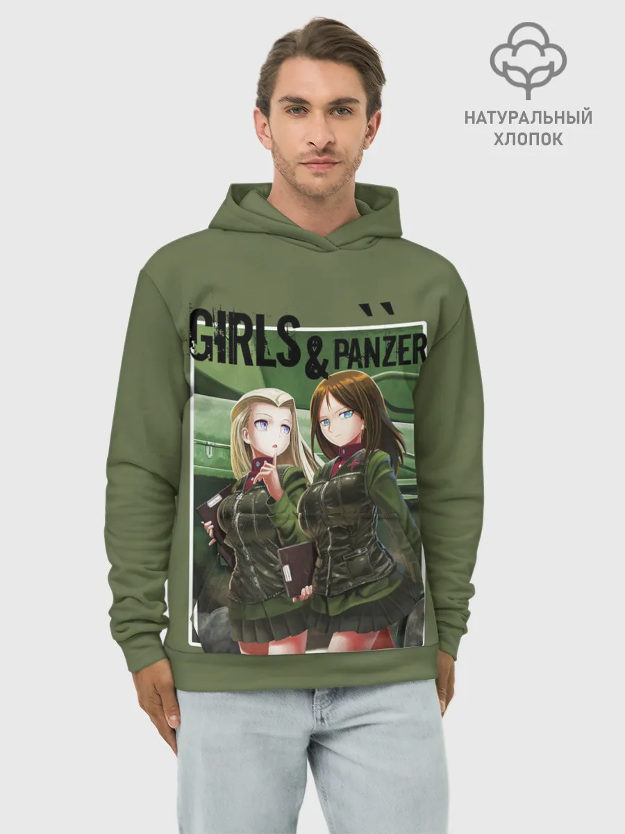 Худи мужской база хлопок / Девушки и танки