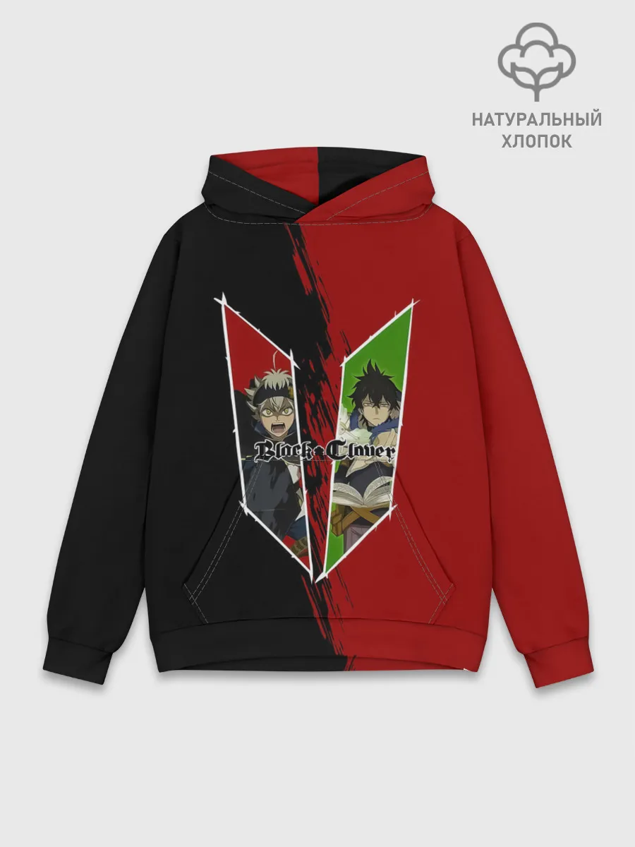 Худи мужской база хлопок / Аста | Юно Чёрный клевер