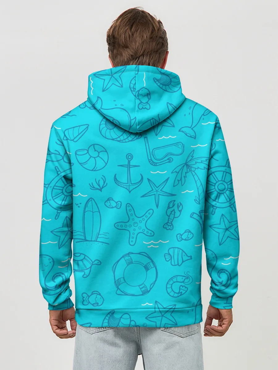 Худи мужской база хлопок / Морская тема