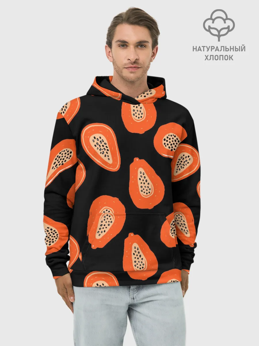 Худи мужской база хлопок / Папайя
