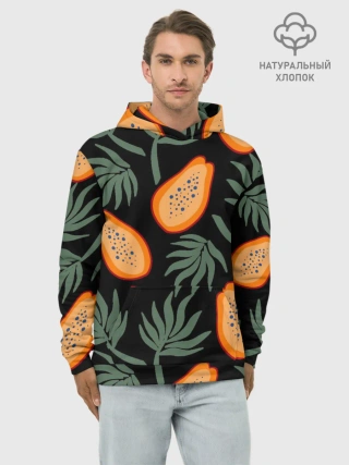 Худи мужской база хлопок / Папайя