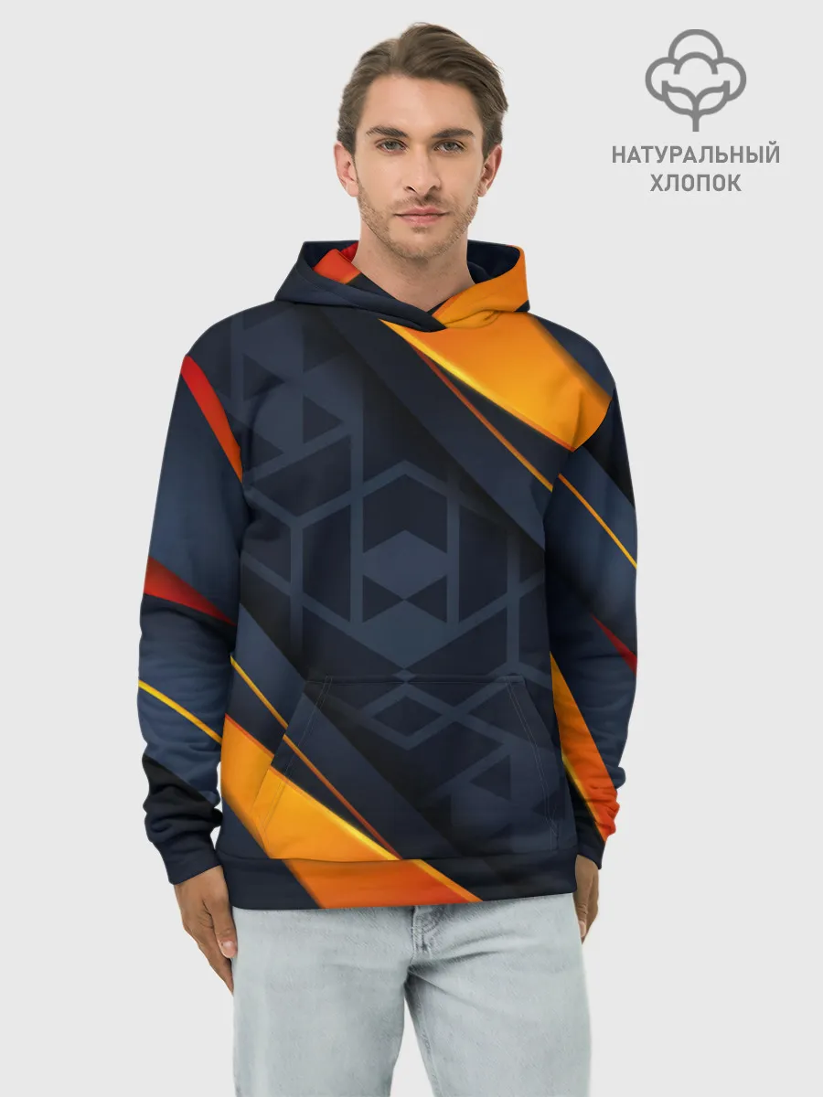 Худи мужской база хлопок / BLACK ORANGE