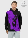Худи мужской база хлопок / Чёрный клевер демон в сиреневом