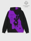 Худи мужской база хлопок / Чёрный клевер демон в сиреневом