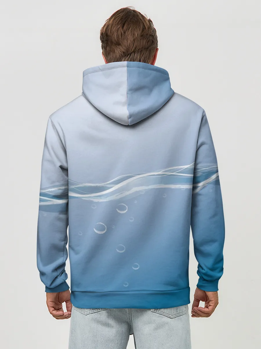 Худи мужской база хлопок / Акула под водой