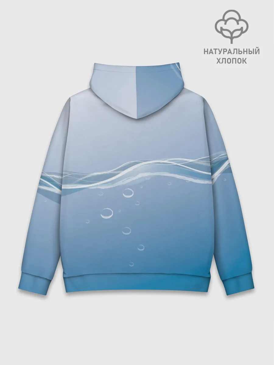 Худи мужской база хлопок / Акула под водой