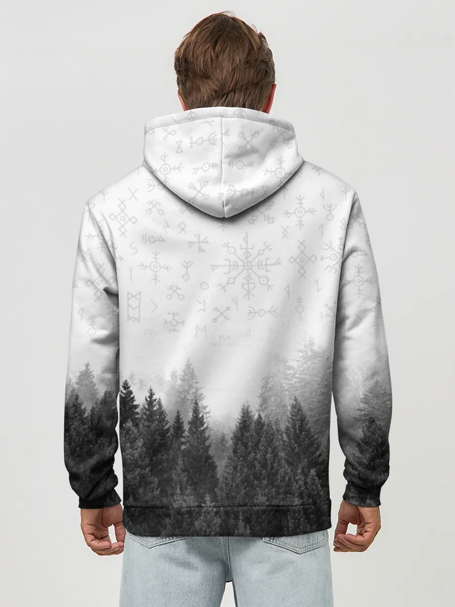 Худи мужской база хлопок / Лес и руны