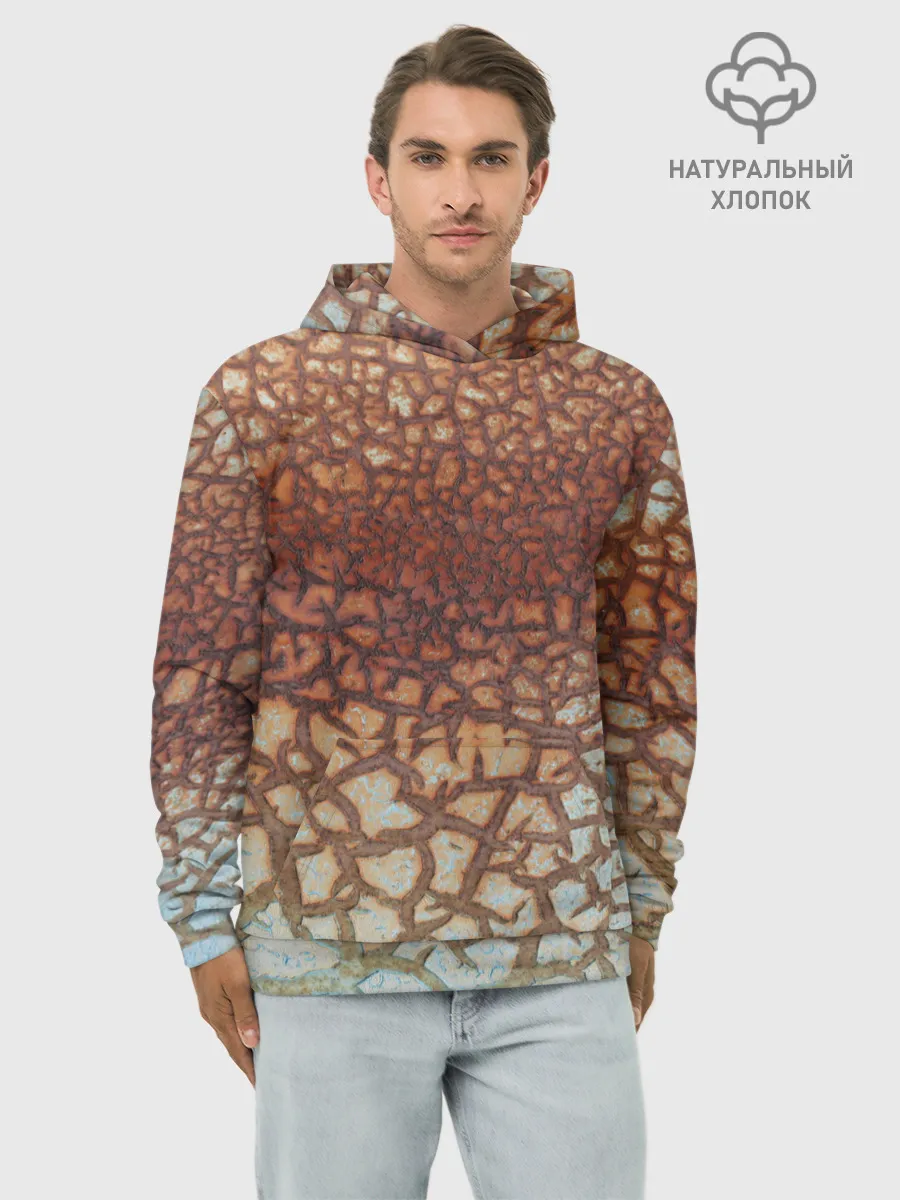 Худи мужской база хлопок / Пустынные Трещины