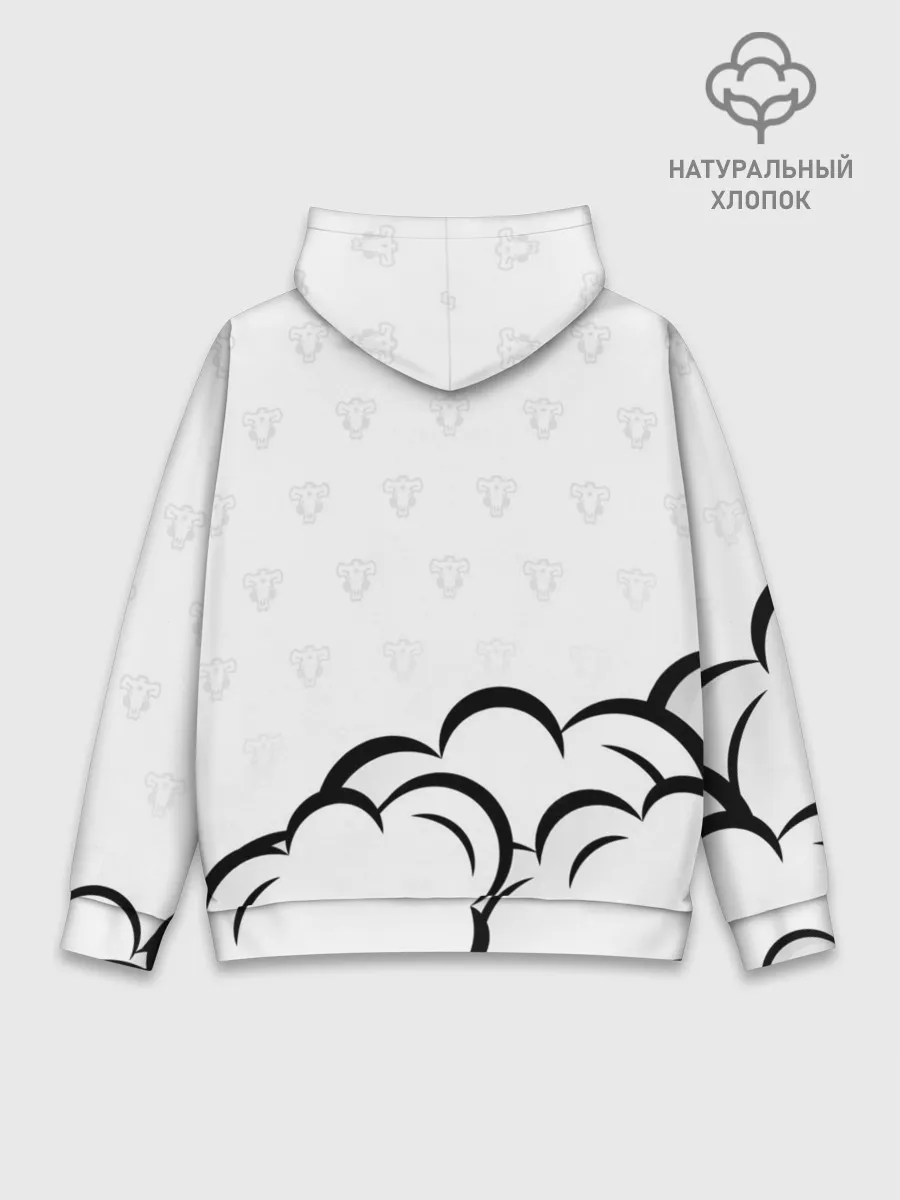 Худи мужской база хлопок / Чёрный клевер Аста и Юно