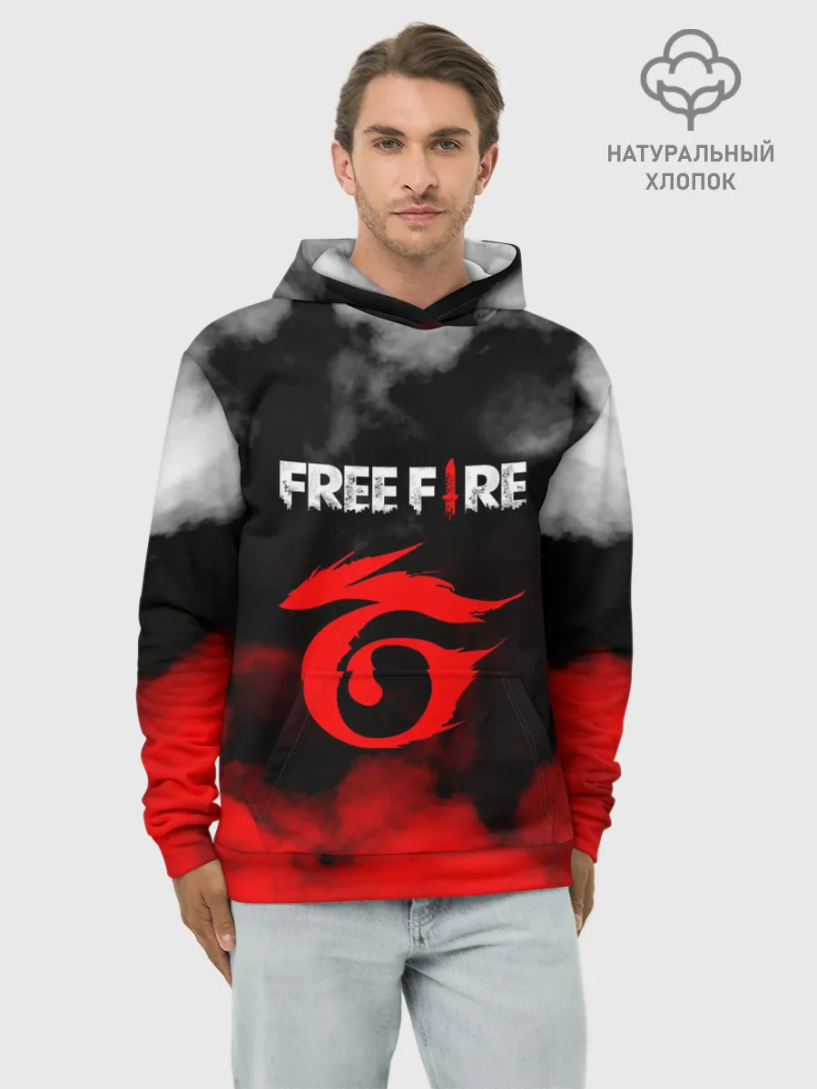 Худи мужской база хлопок / GARENA FREE FIRE / ГАРЕНА ФРИ ФАЕР.