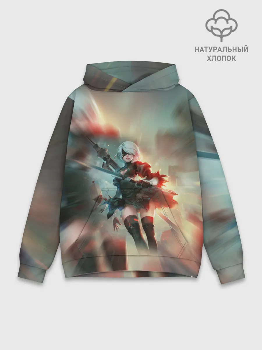 Худи мужской база хлопок / 2B | Nier Automata