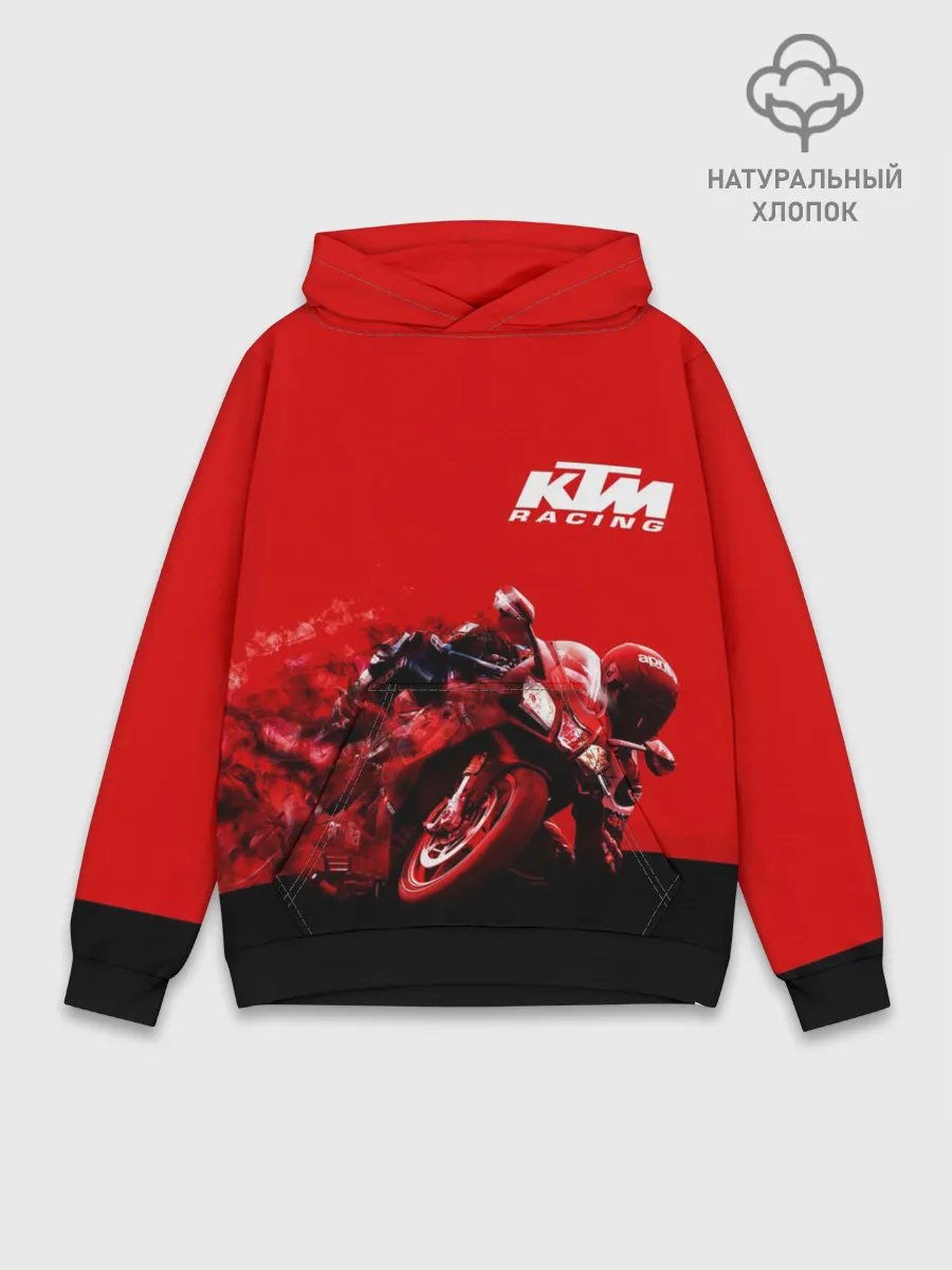 Худи мужской база хлопок / KTM MOTORCYCLES / КТМ МОТОЦИКЛ