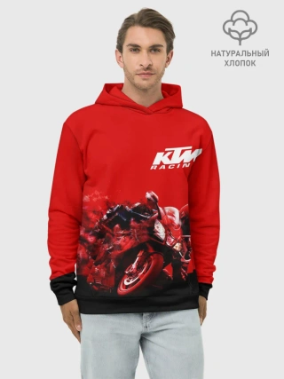 Худи мужской база хлопок / KTM MOTORCYCLES / КТМ МОТОЦИКЛ