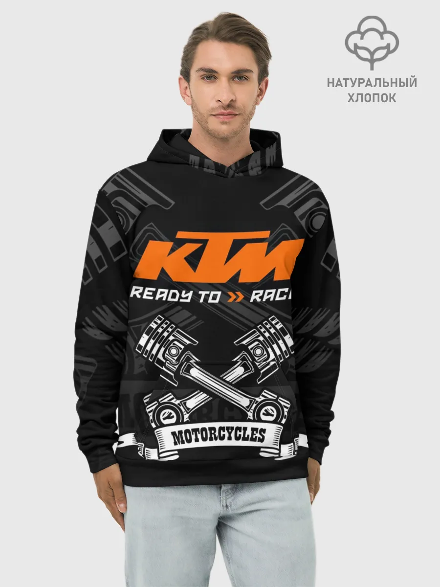 Худи мужской база хлопок / KTM MOTORCYCLES / КТМ МОТОЦИКЛЫ