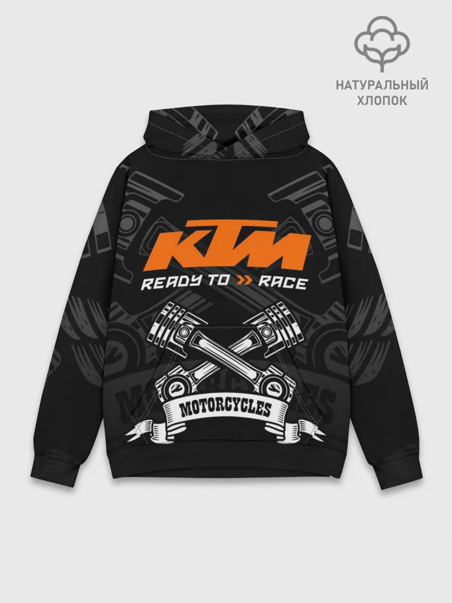 Худи мужской база хлопок / KTM MOTORCYCLES / КТМ МОТОЦИКЛЫ