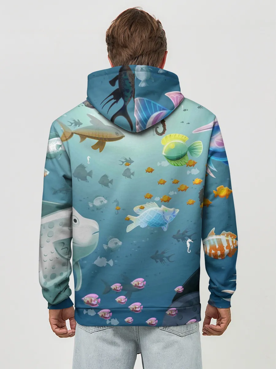 Худи мужской база хлопок / Мультяшные рыбки | Пляжная