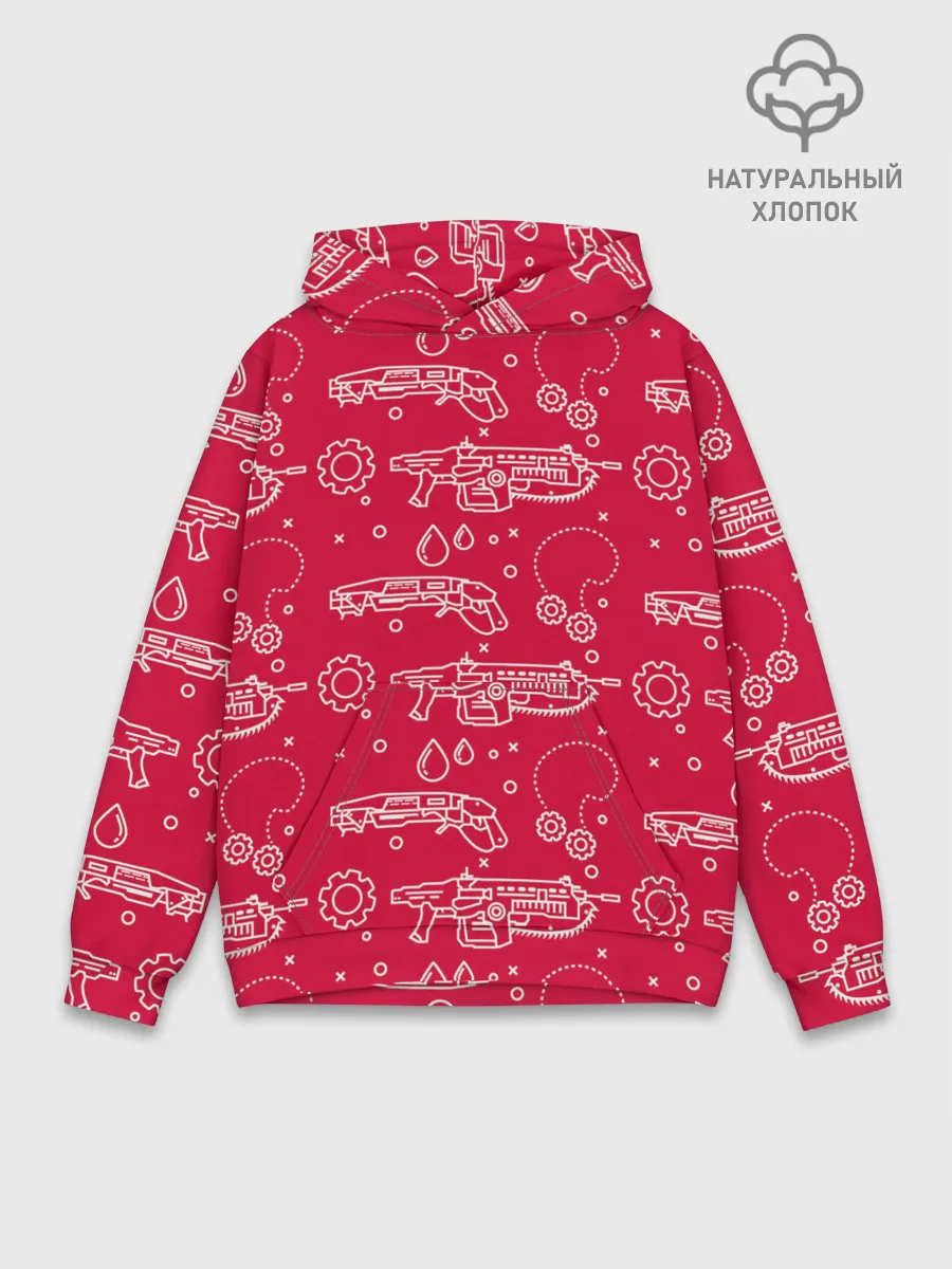 Худи мужской база хлопок / Gears pattern