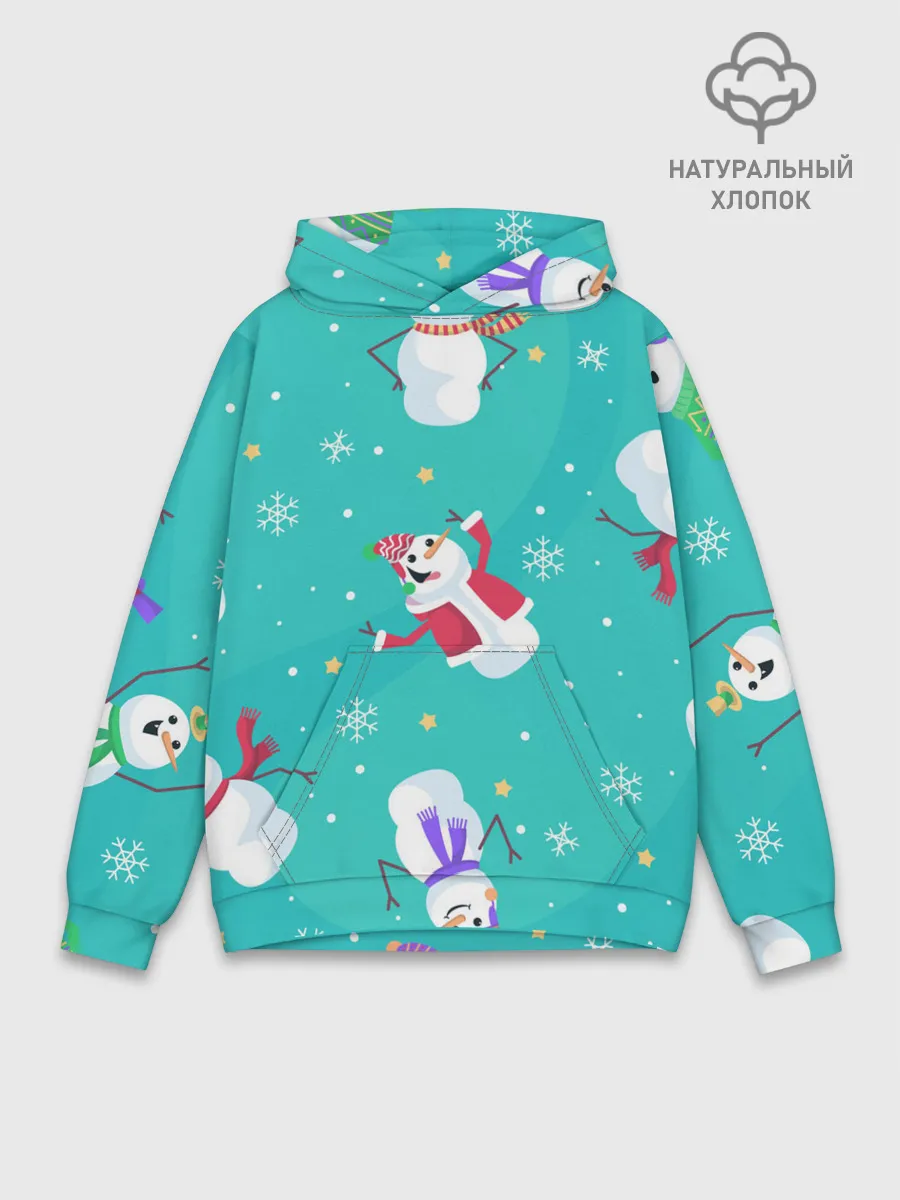 Худи мужской база хлопок / РазНые Снеговики
