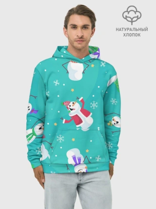 Худи мужской база хлопок / РазНые Снеговики