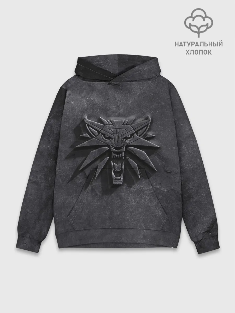 Худи мужской база хлопок / THE WITCHER КАМЕНЬ ЛОГО