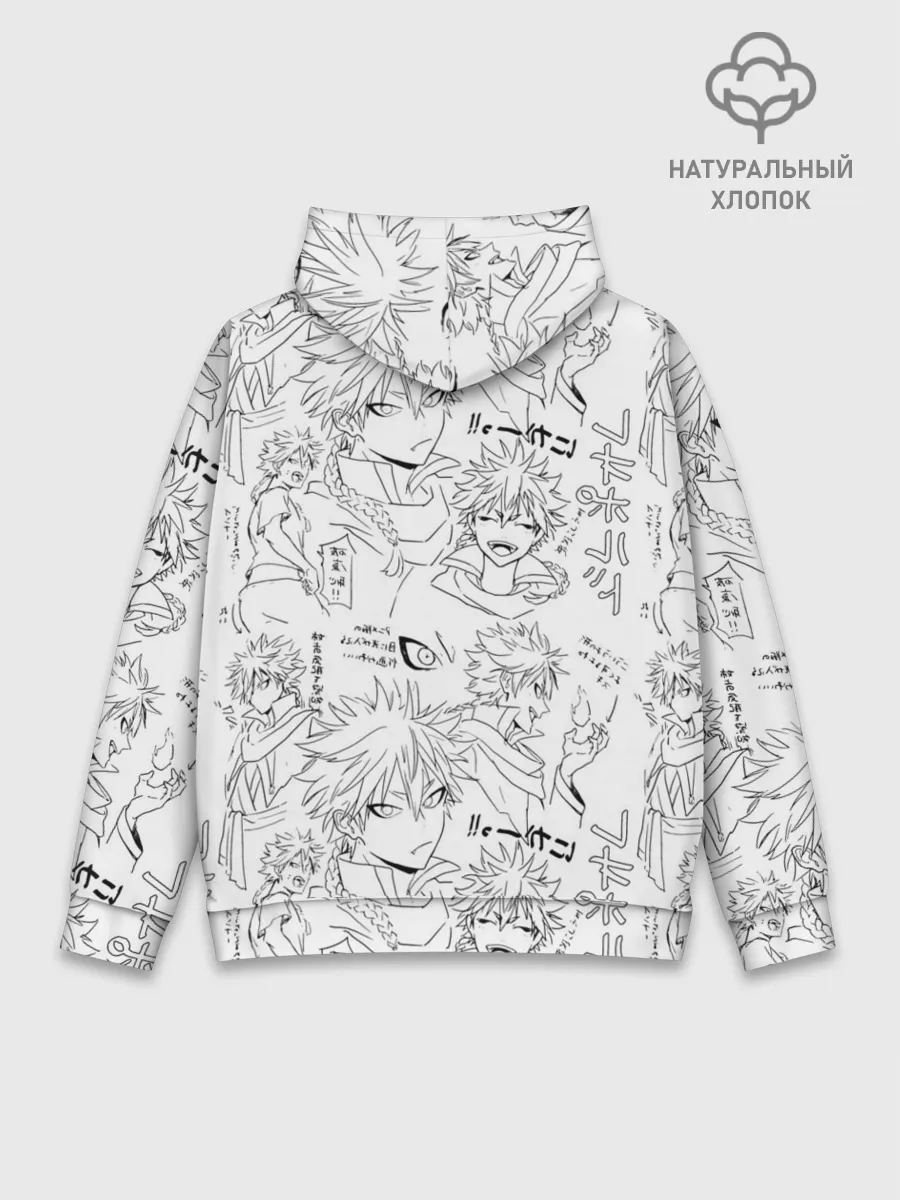 Худи мужской база хлопок / Чёрный клевер образы Юно