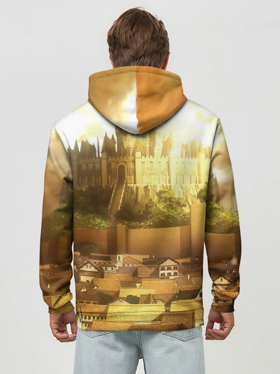 Худи мужской база хлопок / Чёрный клевер город