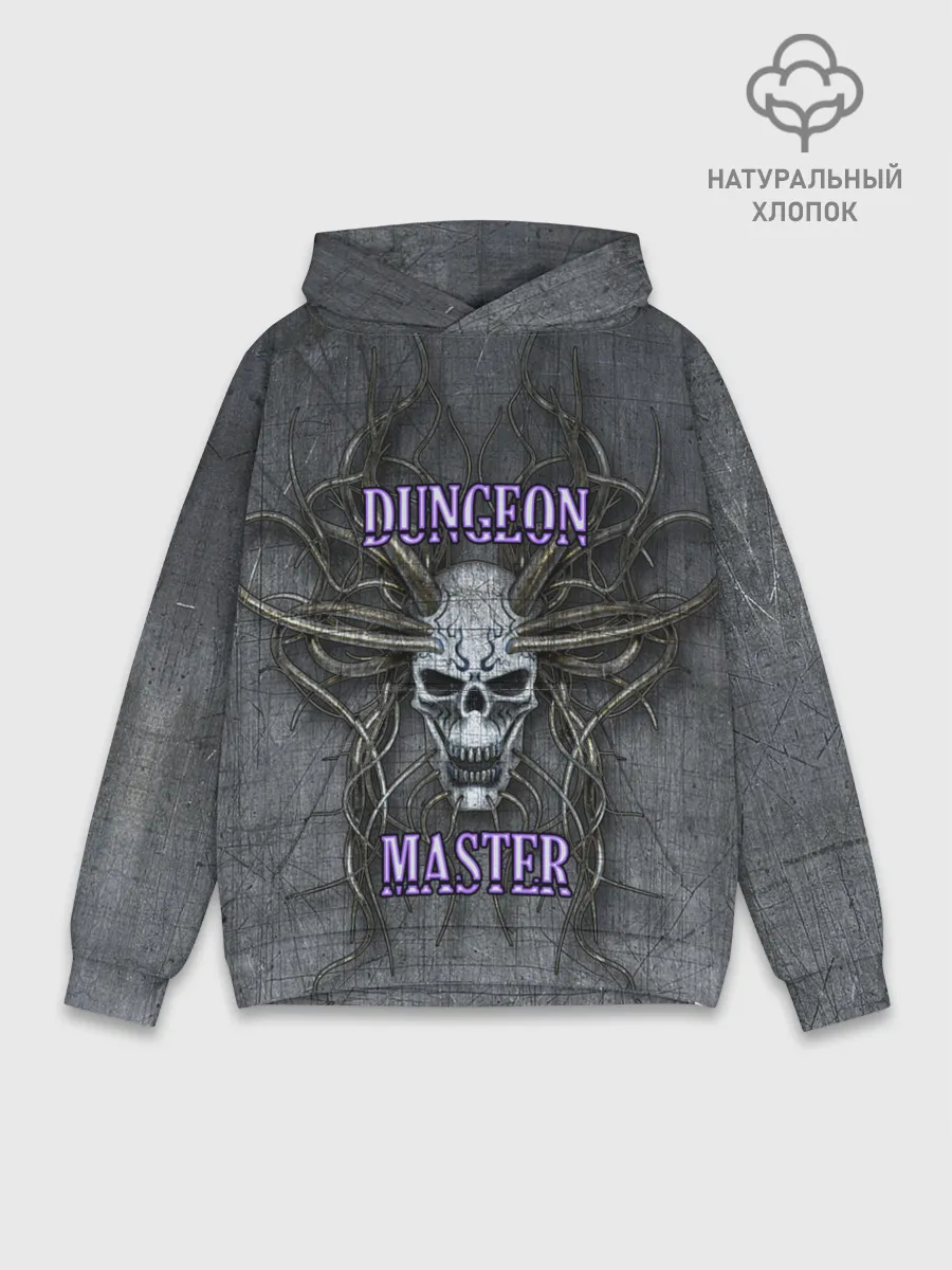 Худи мужской база хлопок / DM | Dungeon Master | SKULL