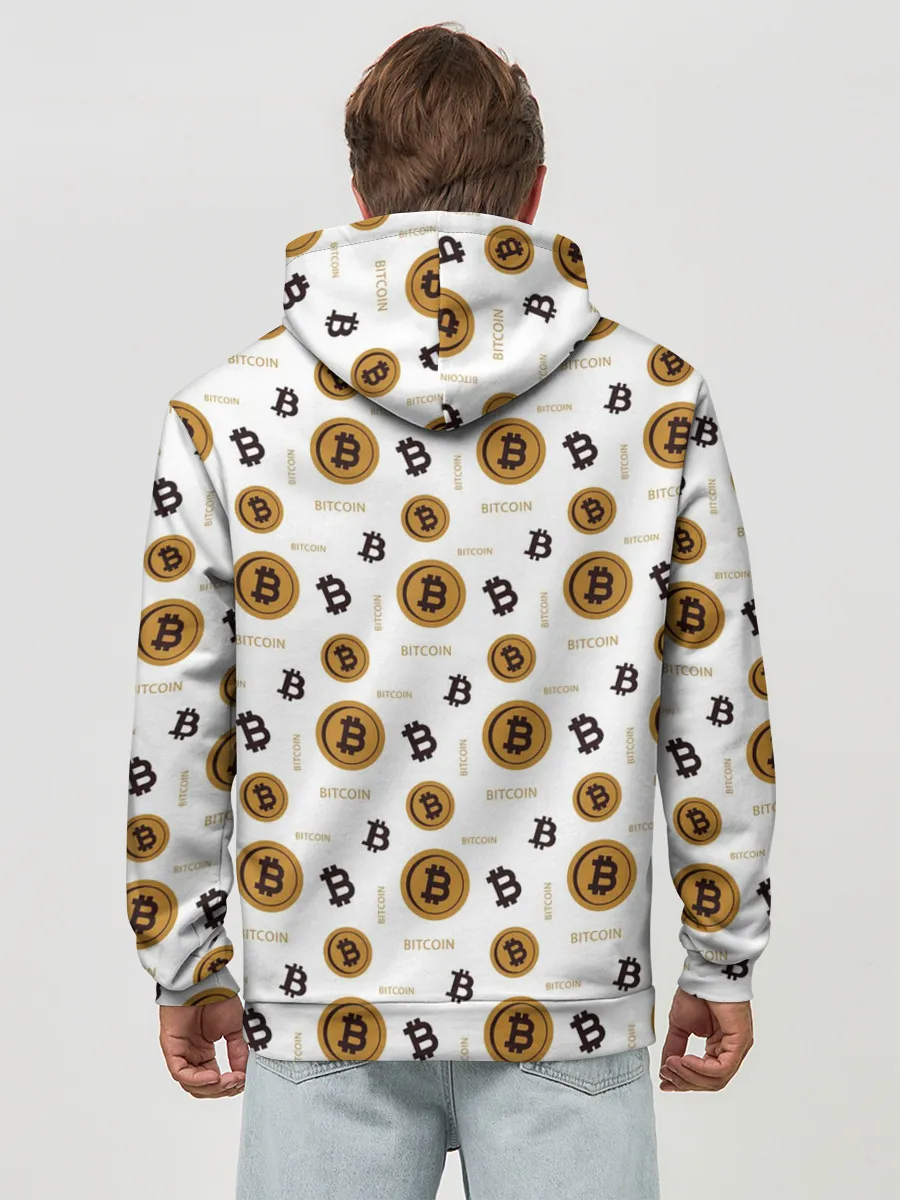 Худи мужской база хлопок / Узор и биткоина | Pattern