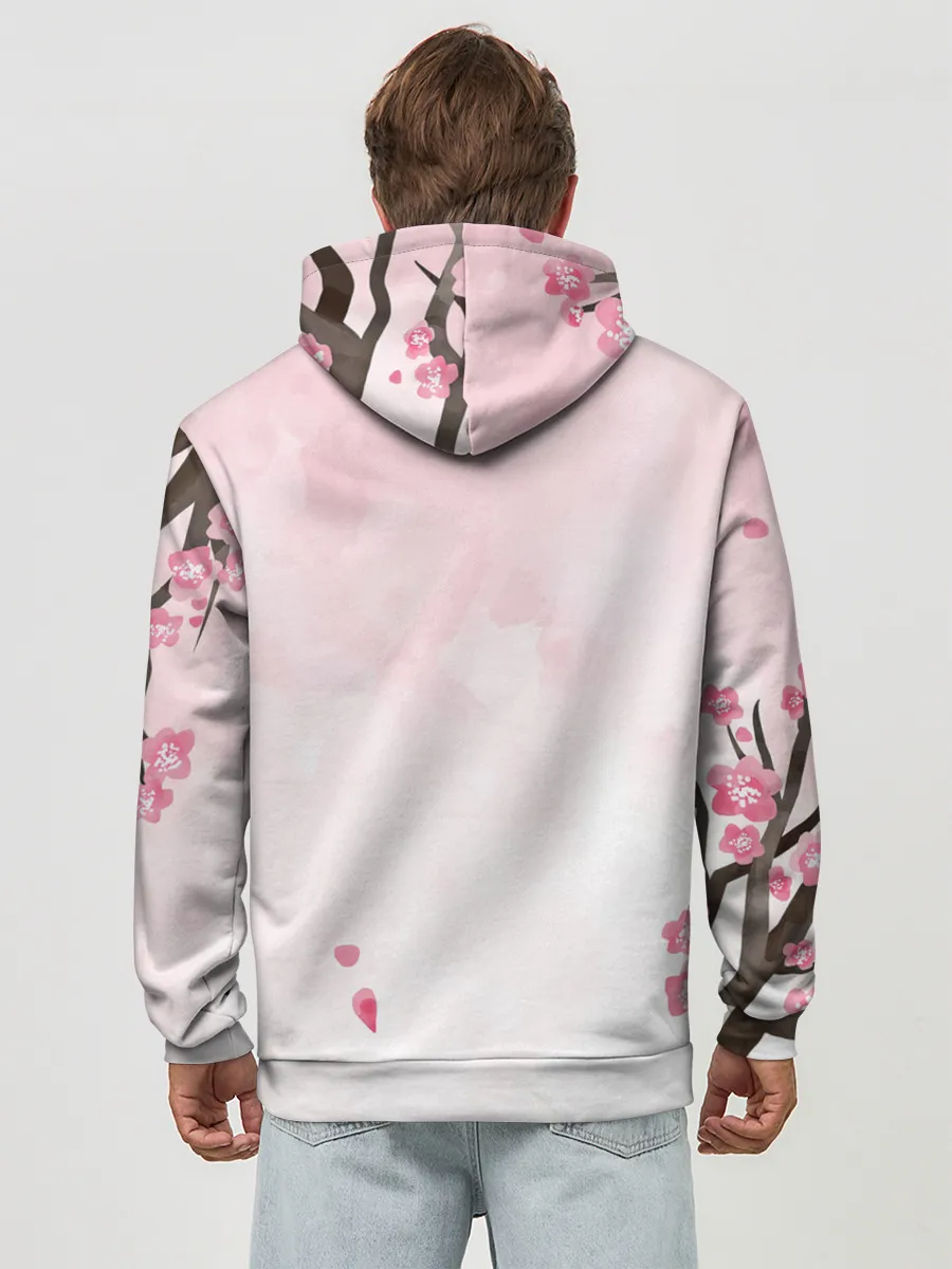 Худи мужской база хлопок / Чёрный клевер сакура Аста