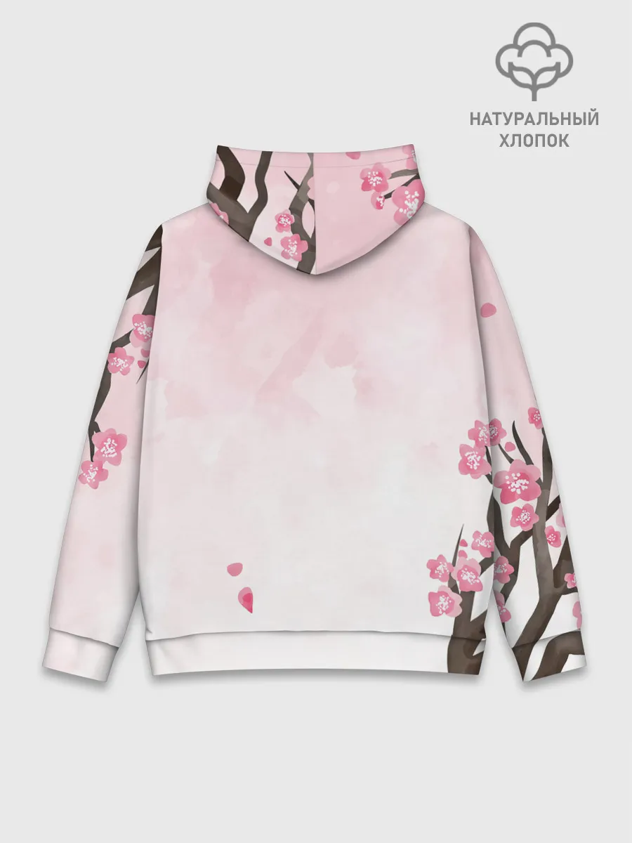 Худи мужской база хлопок / Чёрный клевер сакура Аста