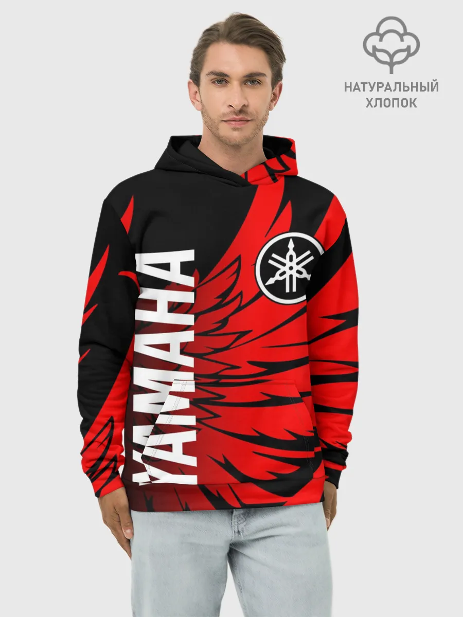 Худи мужской база хлопок / YAMAHA / ЯМАХА / МОТОСПОРТ