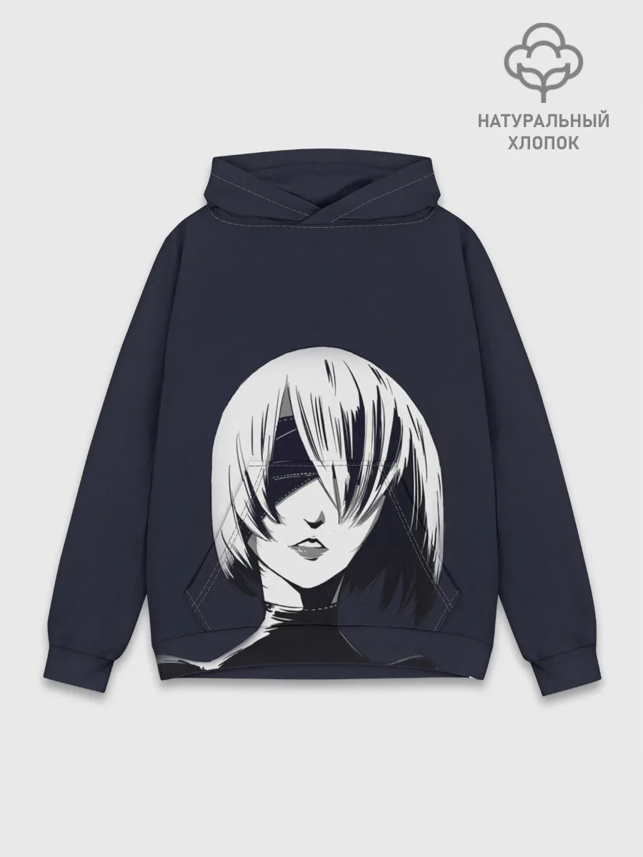 Худи мужской база хлопок / Nier Automata | 2B