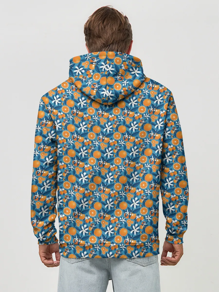 Худи мужской база хлопок / АПЕЛЬСИННЫЙ ПАТТЕРН | ФРУКТЫ