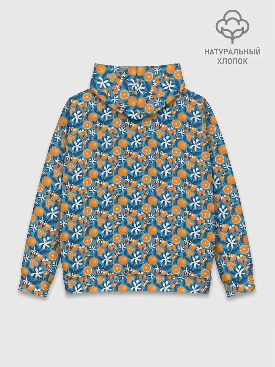 Худи мужской база хлопок / АПЕЛЬСИННЫЙ ПАТТЕРН | ФРУКТЫ