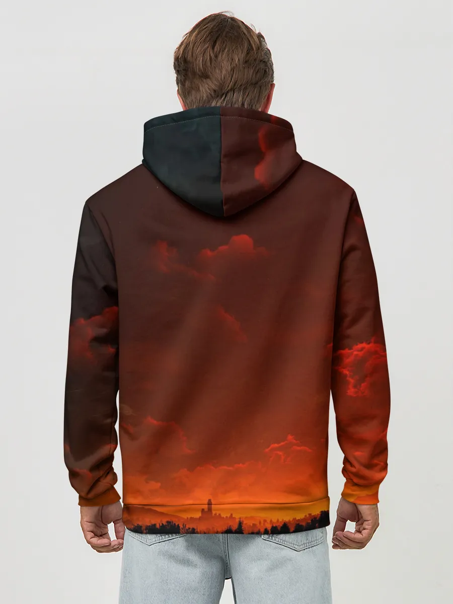 Худи мужской база хлопок / Кровавый закат